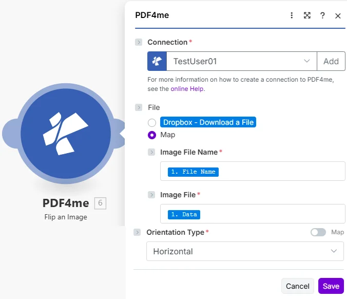 Capovolgi l'immagine Crea
